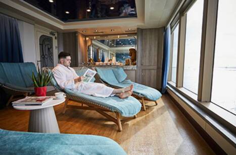 Person relaxing in a spa