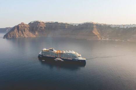 A panoramic image of Celebrity Apex at sea