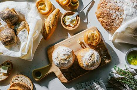 An aerial view of bread