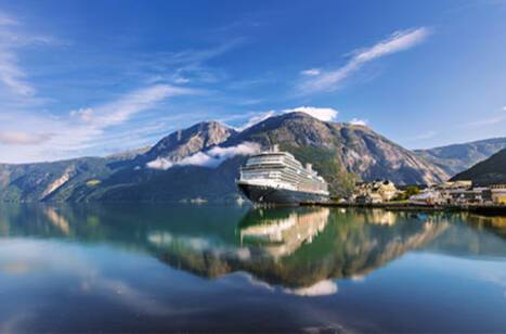 A Holland America Line ship in Eidfjord, Norway