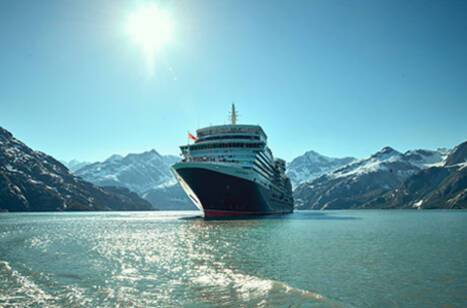 Queen Elizabeth sailing through Alaska