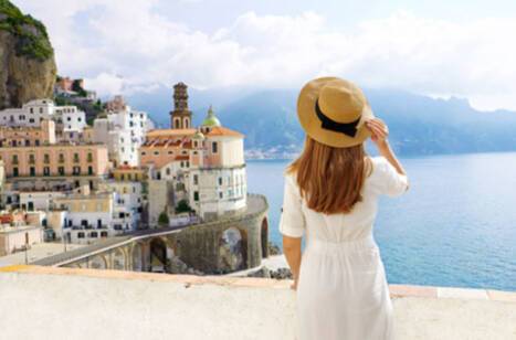 Woman on a solo cruise holiday in Italy