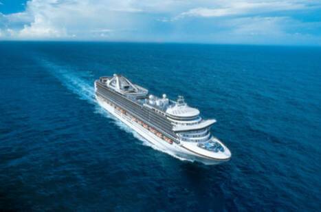 Panoramic image of Emerald Princess at sea