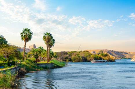 A panoramic view of the Nile River