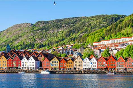 The colourful waterfront houses of Bryggen