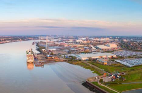 Panoramic image of London Tilbury cruise port