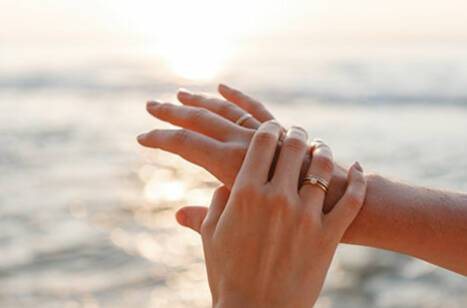 Two hands with wedding rings