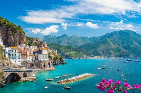 Panoramic image of Amalfi Coast, Italy