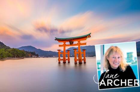 The floating gate of Itsukushima Shrine in Hiroshima