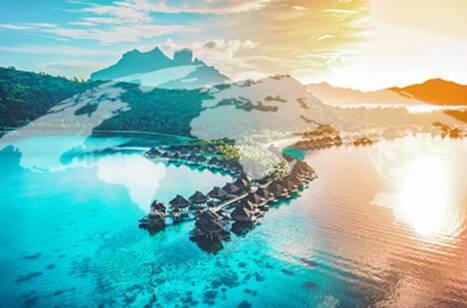 Aerial view of Bora Bora