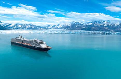 Westerdam sailing through the Hubbard Glacier