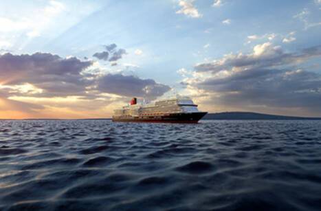 A render of the cruise ship Queen Anne at sea