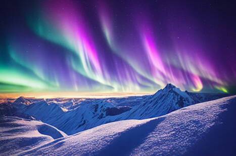 Northern Lights dancing across the night sky