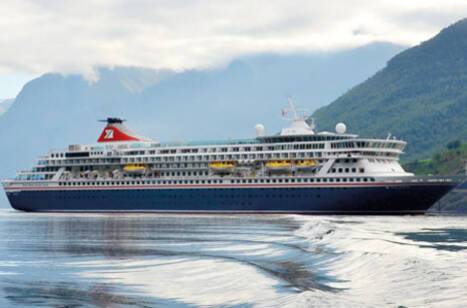 Panoramic image of Balmoral at sea