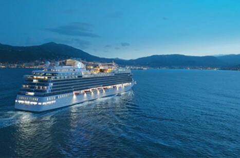 Allura sailing away from Kotor, Montenegro
