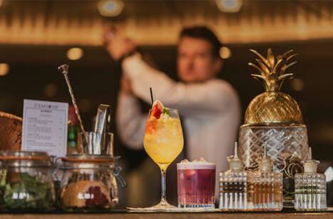 Two drinks on a bar