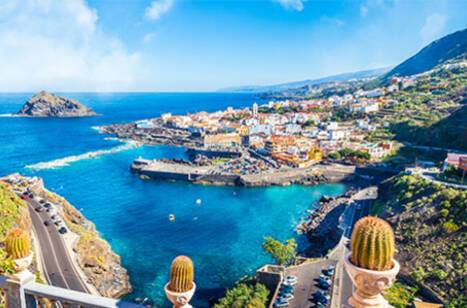 An aerial view of Garachico town in Tenerife
