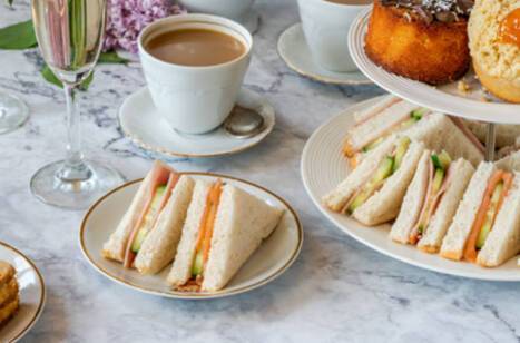 Closeup image of an afternoon tea