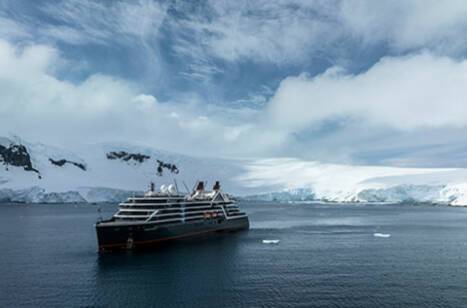Seabourn Venture sailing through Antarctica