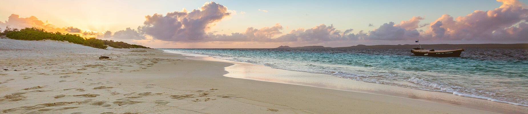 Bonaire beach at sunset