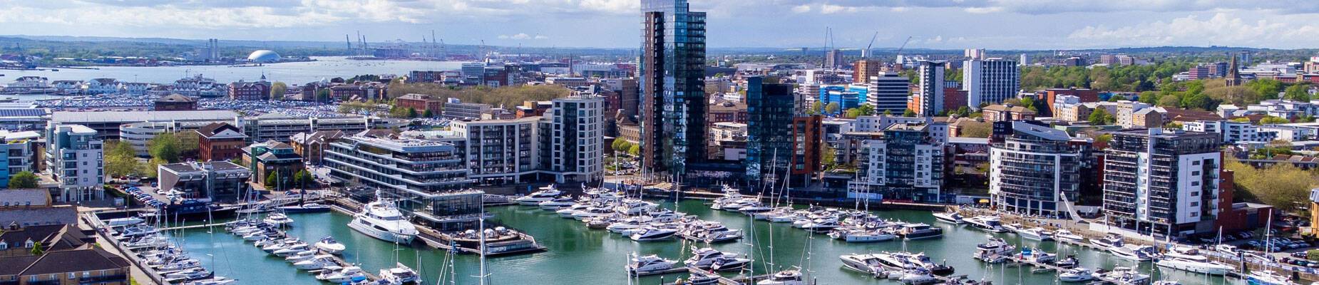 Panoramic image of Southampton cruise port