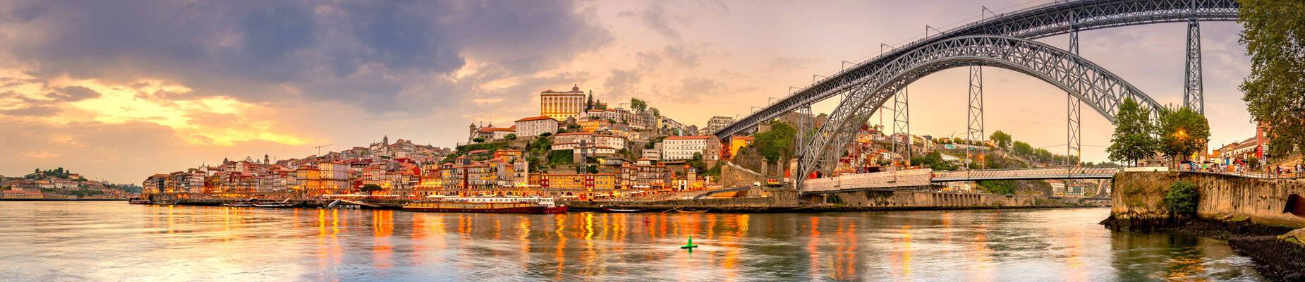 Panoramic image of Douro River at sunset