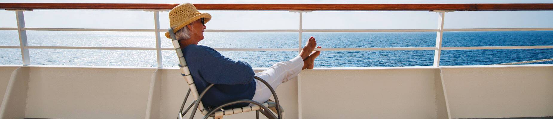 A solo cruiser sitting on deck