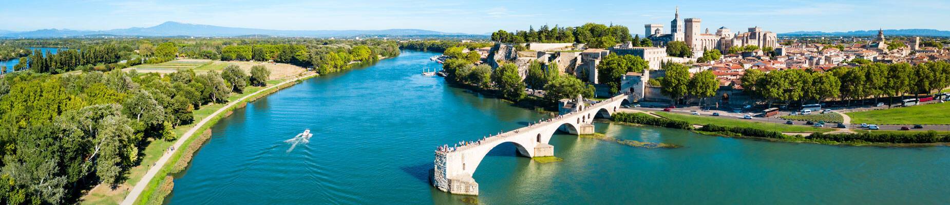 Panoramic image of the Rhone River