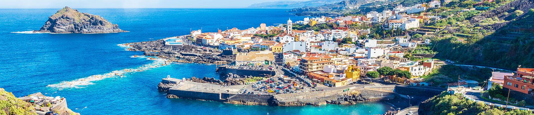 An aerial view of Garachico town in Tenerife