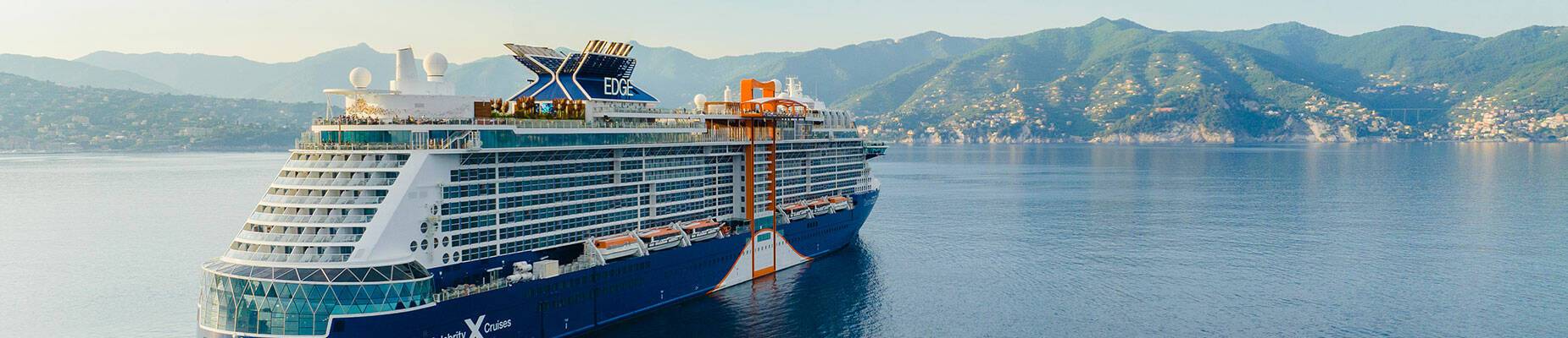 Celebrity Edge sailing towards Portofino