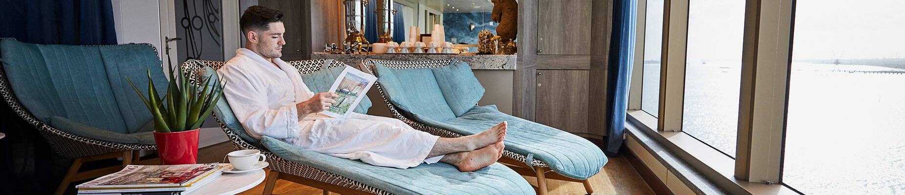 Person relaxing in a spa