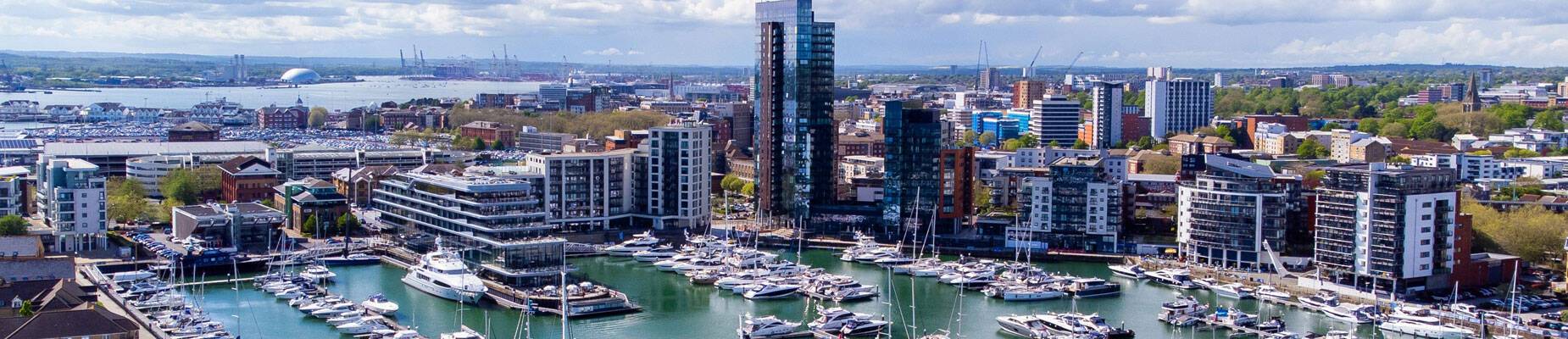 A panoramic image of Southampton, UK