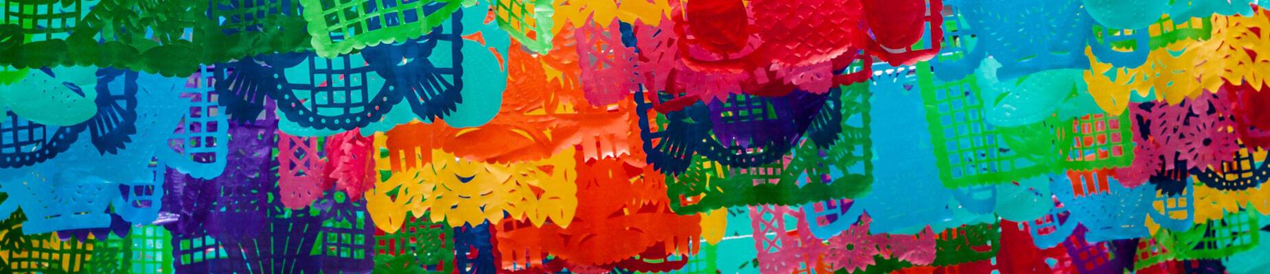 Mexican brightly colourful banners - Papel picado