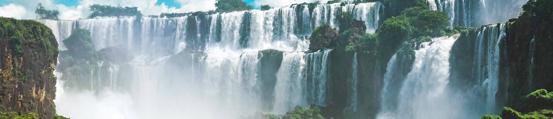 A panoramic view of Iguazu Falls