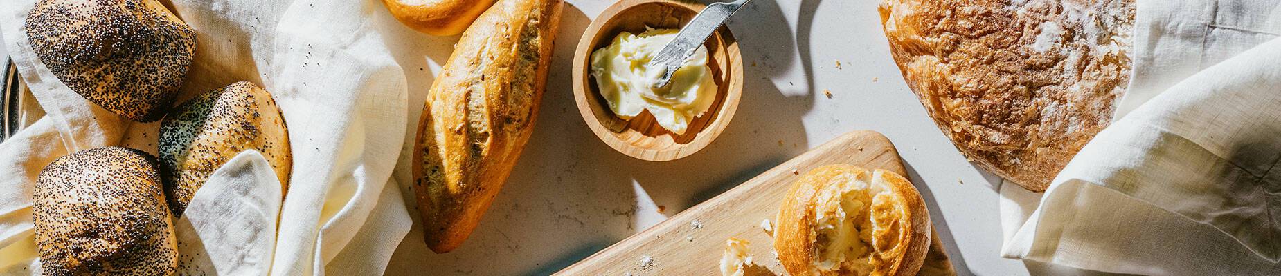 An aerial view of bread