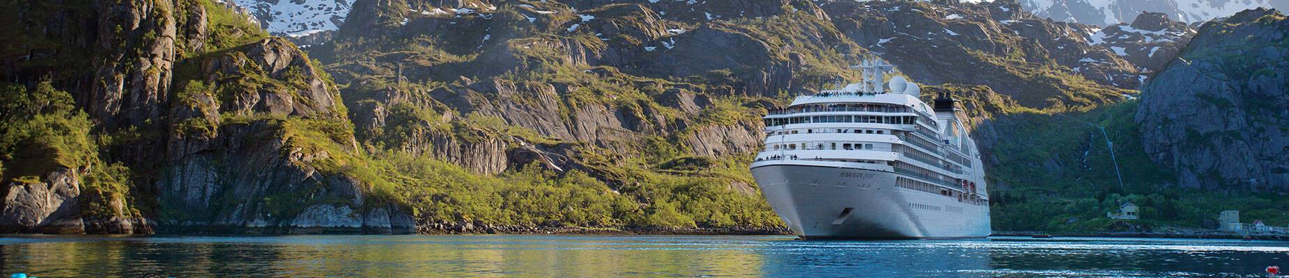 Seabourn Quest docked in the Lofoten Islands