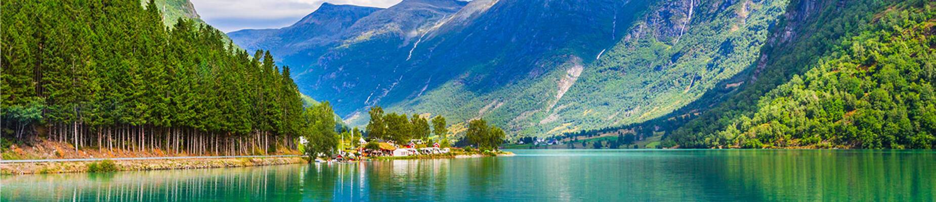 View of a small Norwegian village