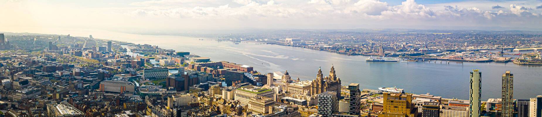 Aerial view of Liverpool City Centre