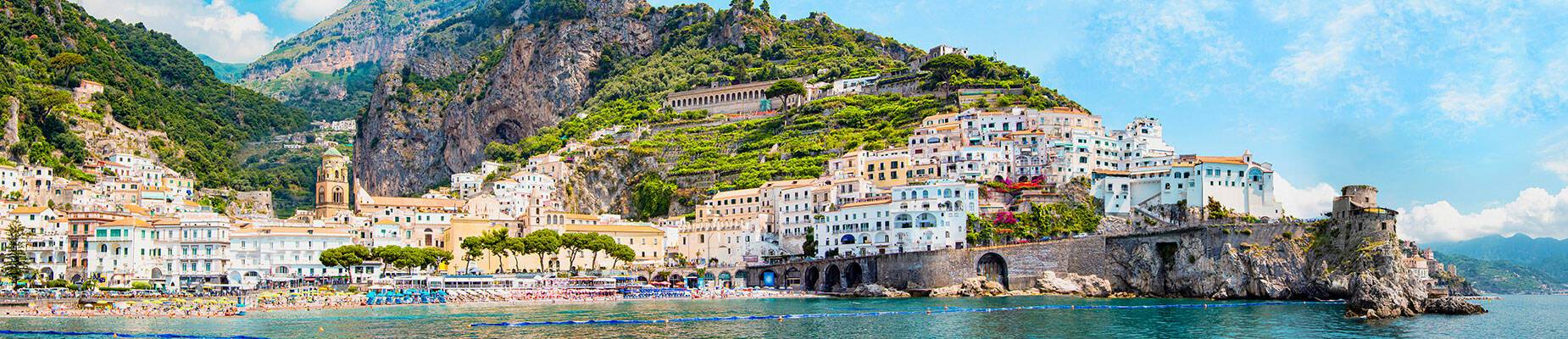 A panoramic view of the Amalfi Coast
