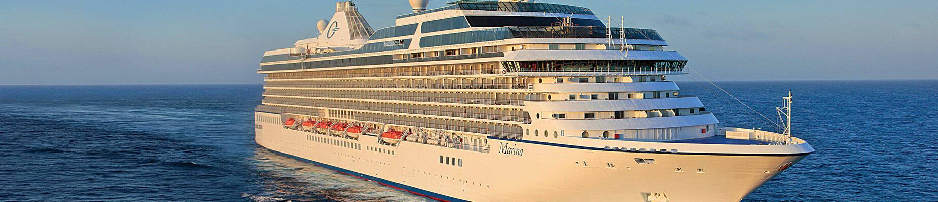 A cruise ship at sea