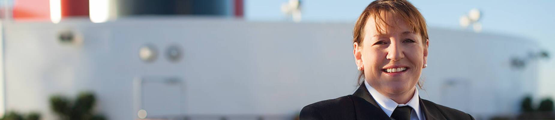 Captain Inger on deck