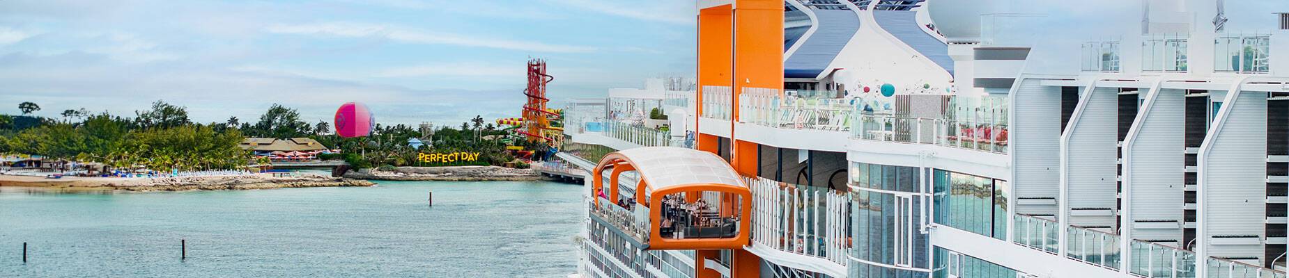 Celebrity Beyond sailing into Coco Cay