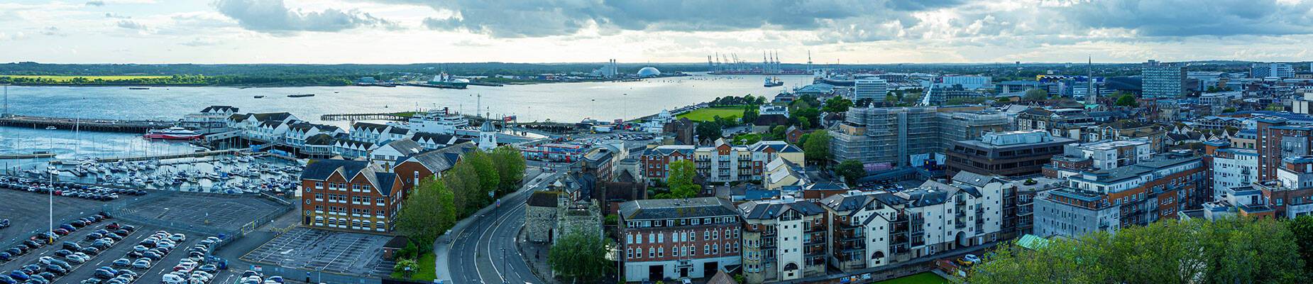 An aerial view of Southampton