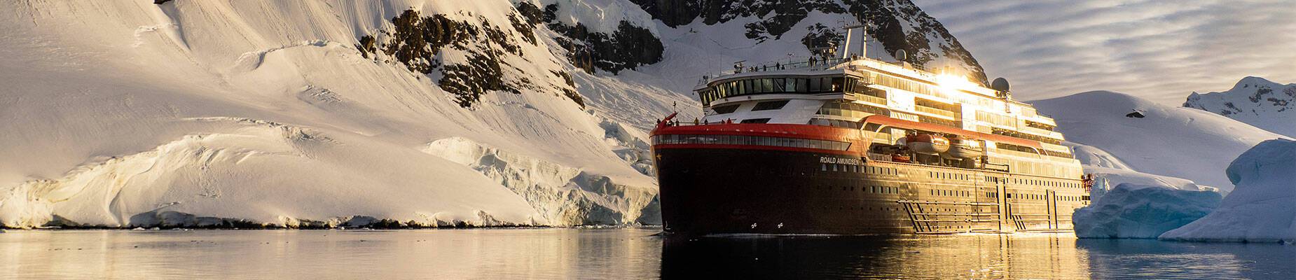 A cruise ship at sea