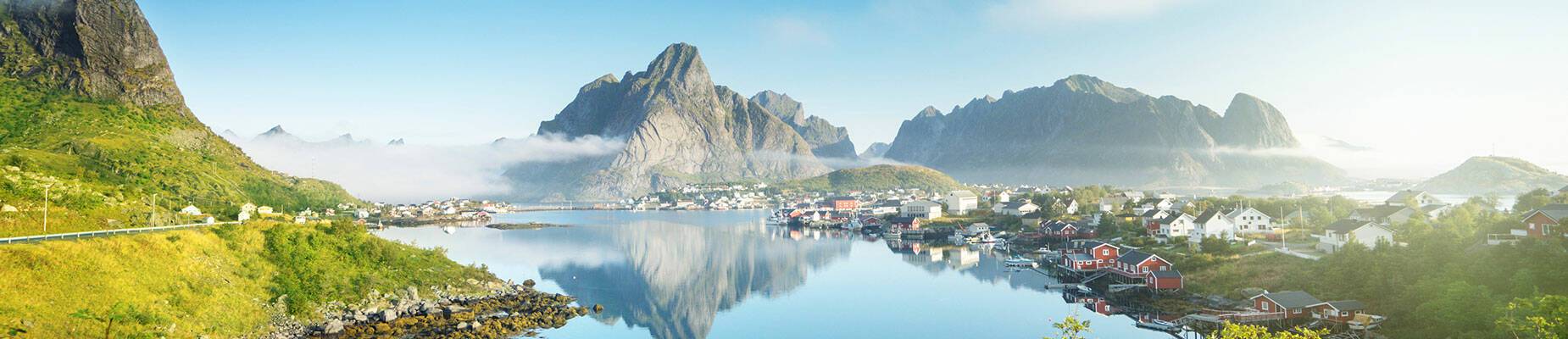 View over the Lofoten Islands in Norway