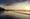 Beautiful colorful sunset at the beach in Manta, Ecuador