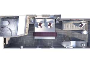 Panoramic Ocean View floor plan, Celebrity Edge