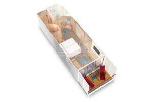 Junior Suite Floor Plan, Ambition, Ambassador Cruise Line