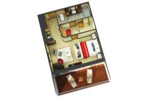 Queen Suite Floor Plan, Queen Mary 2, Cunard