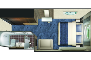 Oceanview Stateroom Floor Plan (Porthole Window), Norwegian Spirit